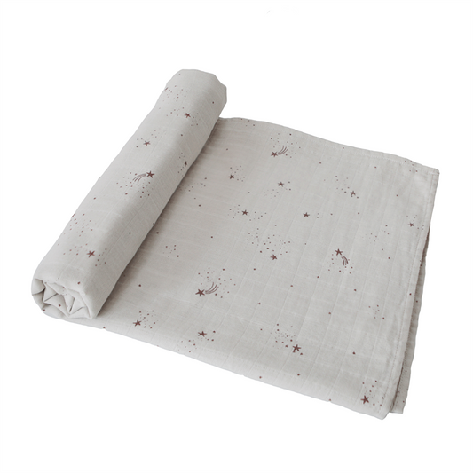 Mushie Organic Cotton Swaddle - Falling Stars