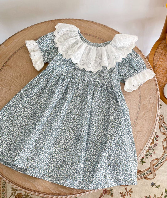 Claire Dress with Lace Collar