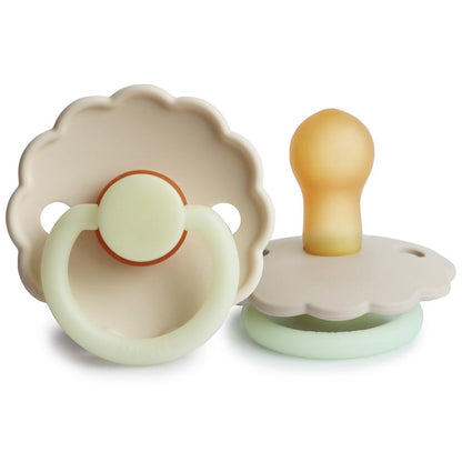FRIGG Daisy Natural Rubber Pacifier - Night (Cream) - Size 1