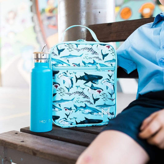 MontiiCo Insulated Lunch Bag with Ice Pack - Sharks