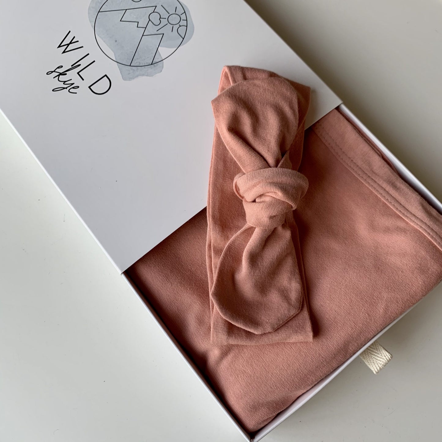 Wild Skye Jersey Wrap Set with Beanie or Topknot - Rose blush