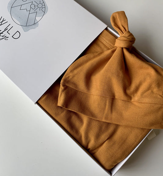 Wild Skye Jersey Wrap Set with Beanie or Topknot - Bronze