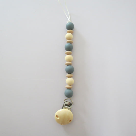 Pacifier Holder - Wood + Silicone - Smoke