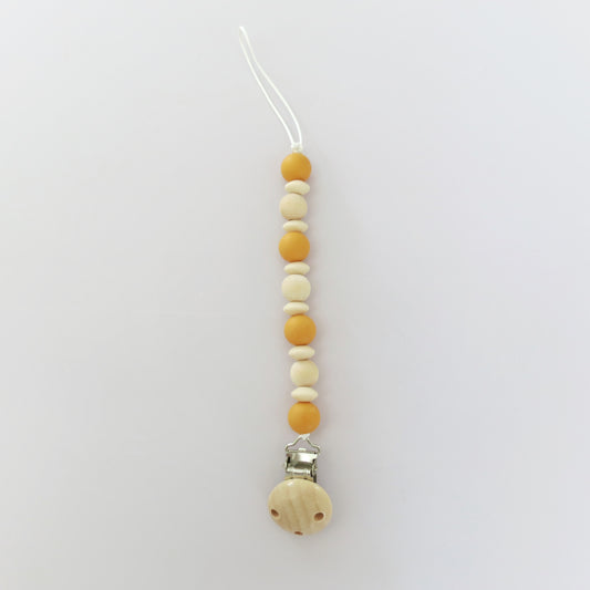 Pacifier Holder - Wood + Silicone - Flame