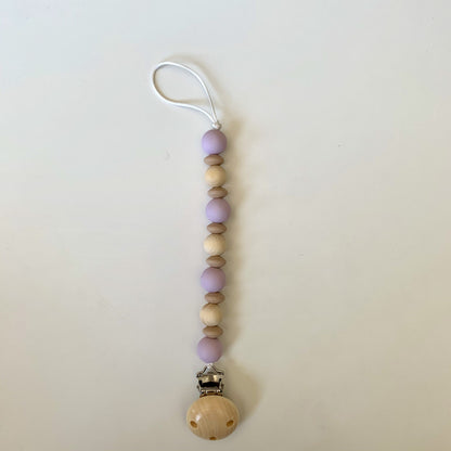 Pacifier Holder - Wood + Silicone - Lavender