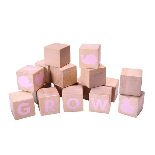 Wooden Alphabet Blocks - Rose