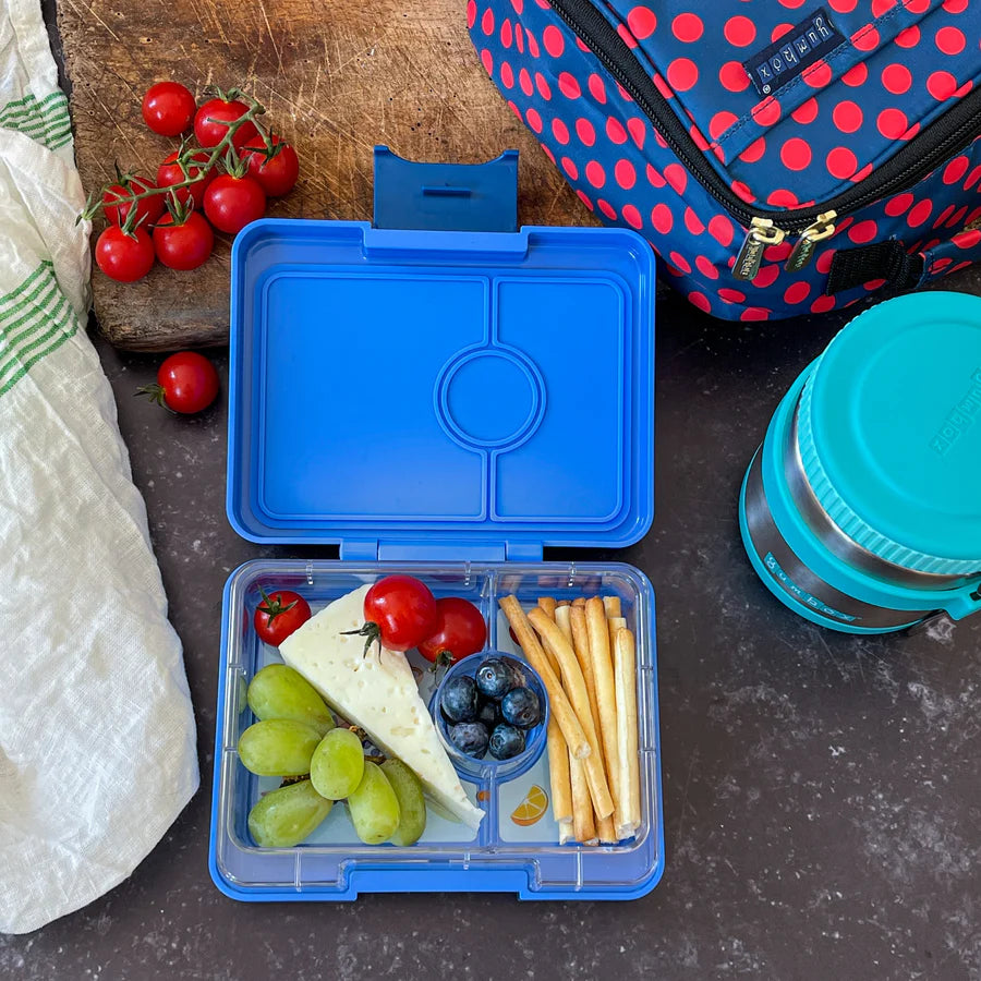 Yumbox Snack Lunch Box | True Blue with Toucan Tray | Mini Bento Box for Kids