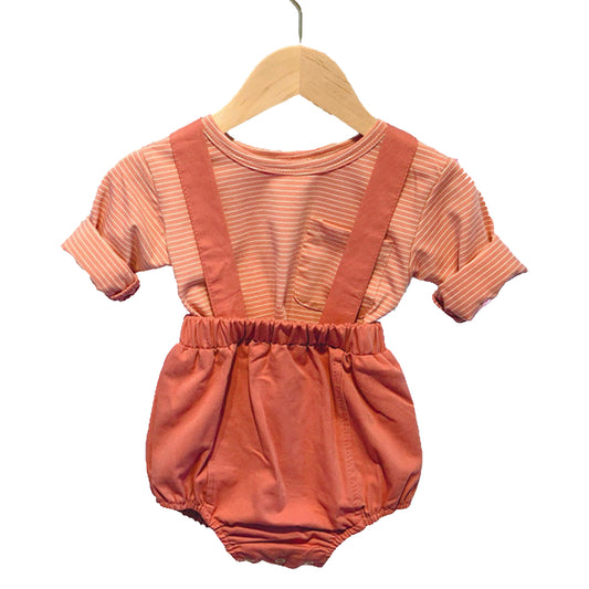 Joon Romper Set - Blush and Coral