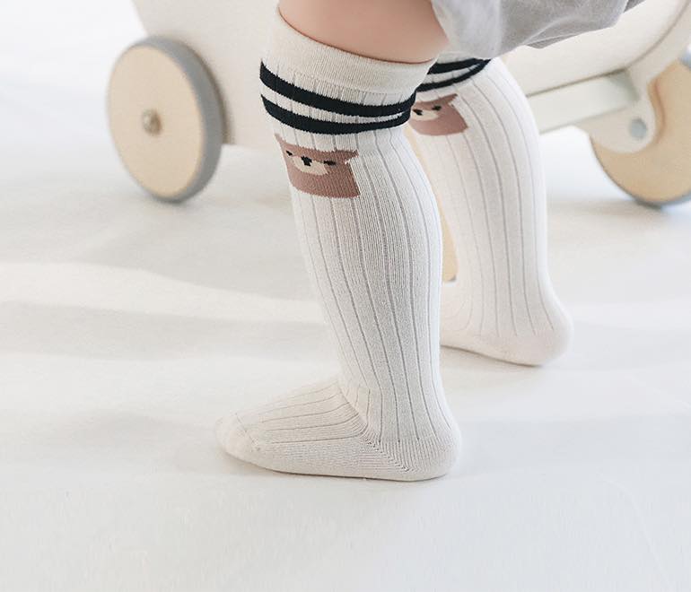 Knee-length Unisex Ribbed Socks - Bear