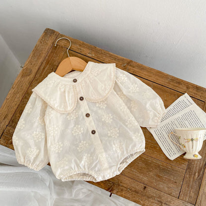 Emma lace collared romper