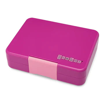 Yumbox Snack Lunch Box | Malibu Purple with Toucan Tray | Mini Bento Box for Kids