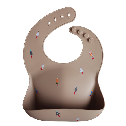 Mushie Silicone Bib - Rocket Ship