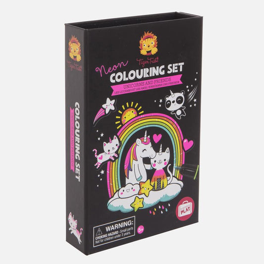Tiger Tribe - Neon Colouring Set - Unicorns and Friends