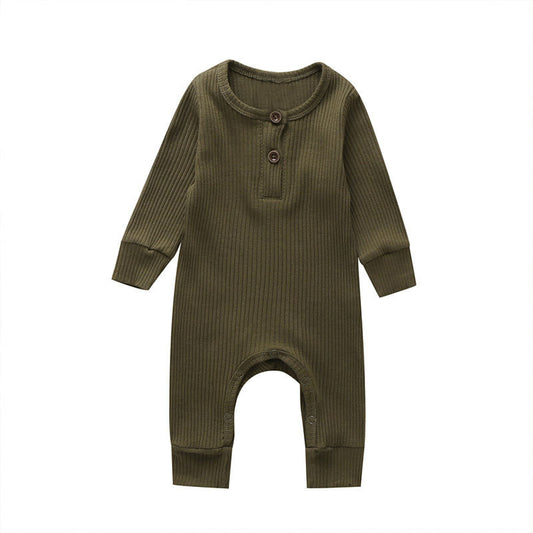 Arlo Classic Ribbed Jumpsuit - Moss Green