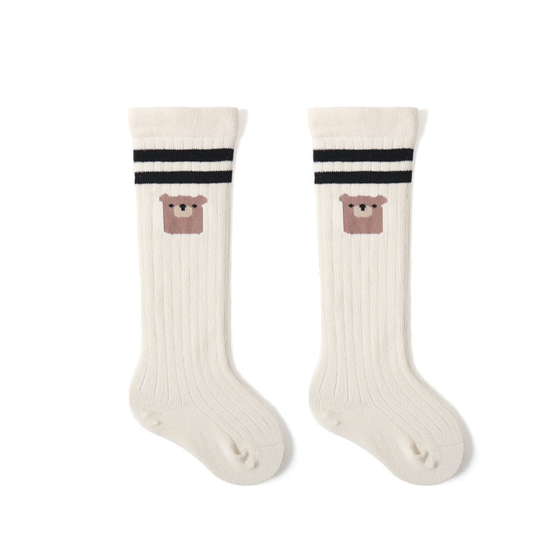 Knee-length Unisex Ribbed Socks - Bear