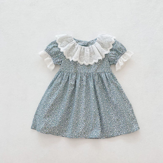 Claire Dress with Lace Collar