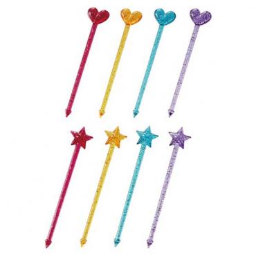Long Glitter Heart &amp; Twinkle Star Picks Set
