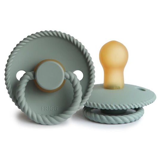 FRIGG Rope Natural Rubber Baby Pacifier - Sage - Size 1