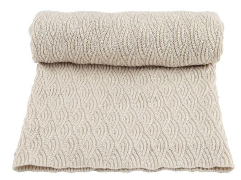 Konges Sloejd Organic Cotton Creme Pointelle Knit Blanket