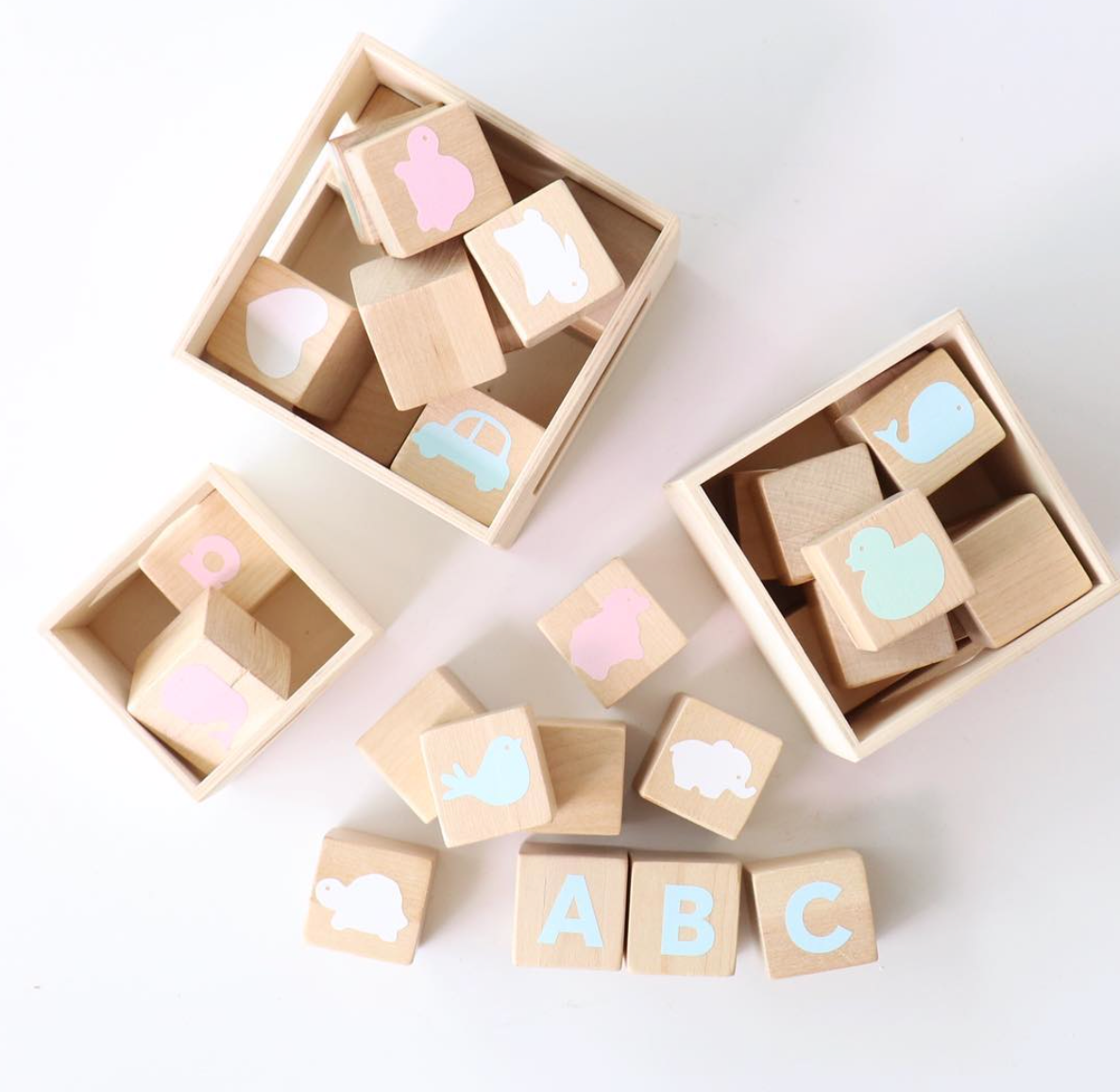 Wooden Alphabet Blocks - White