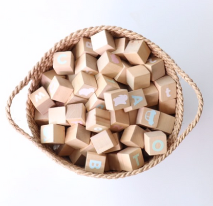 Wooden Alphabet Blocks - White