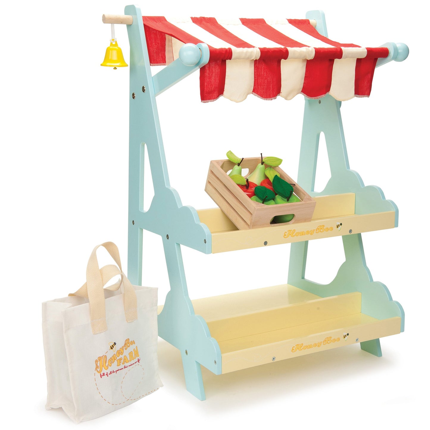Le Toy Van - Honeybee Market with Shopping Bag and Crate of Fruit