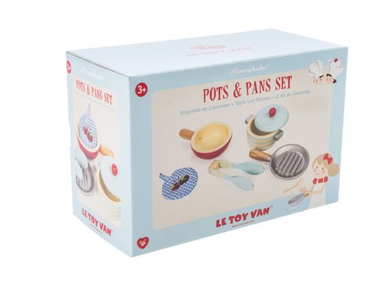 Le Toy Van - Honeybake Wooden Pots &amp; Pans Set