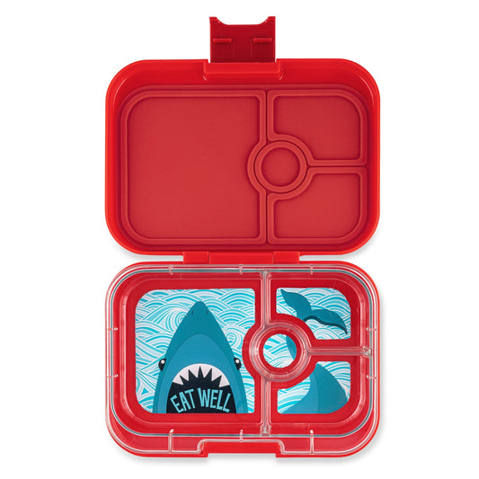 Yumbox Panino Lunch Box | Wow Red & Shark Tray | Leakproof Bento for Kids