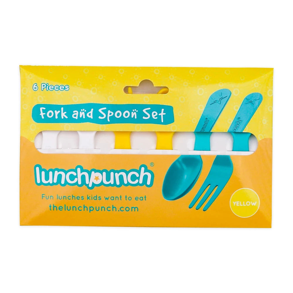 The Lunch Punch Fork and Spoon Set - Yellow