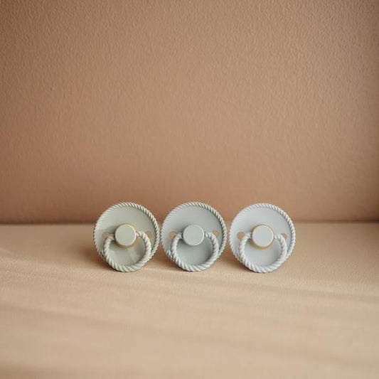 FRIGG Rope Natural Rubber Baby Pacifier - Sage - Size 1