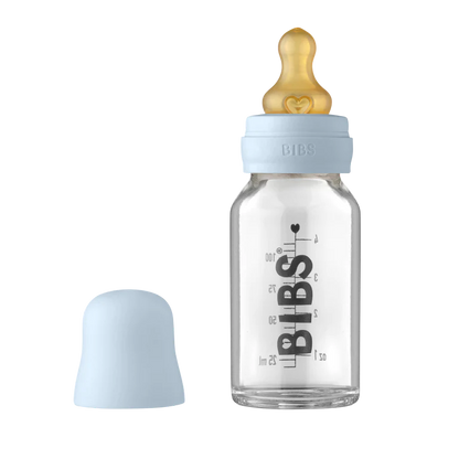 BIBS - Glass Bottle Complete Set 110ml - Baby Blue