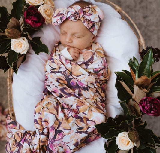 Snuggle Hunny Kids Leilani Jersey Wrap &amp; Topknot Set