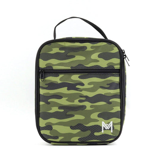 MontiiCo Large Insulated Lunch Bag with Ice Pack - Camouflage