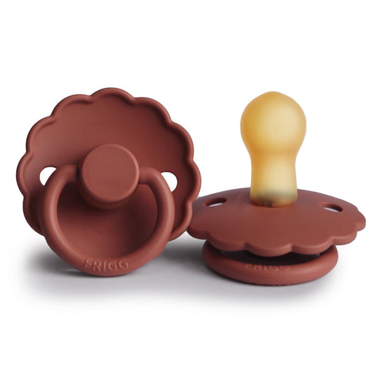 FRIGG Daisy Natural Rubber Pacifier - Baked Clay - Size 1