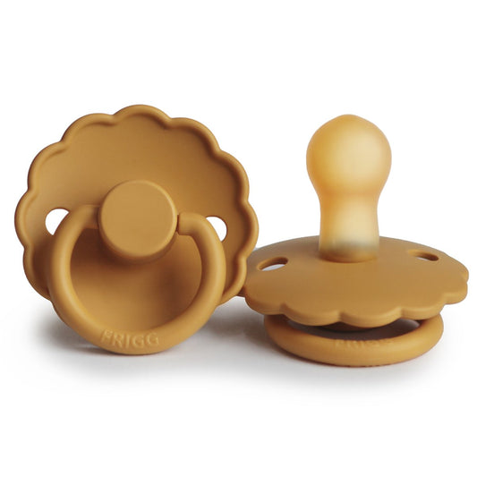 FRIGG Daisy Natural Rubber Pacifier - Honey Gold - Size 1