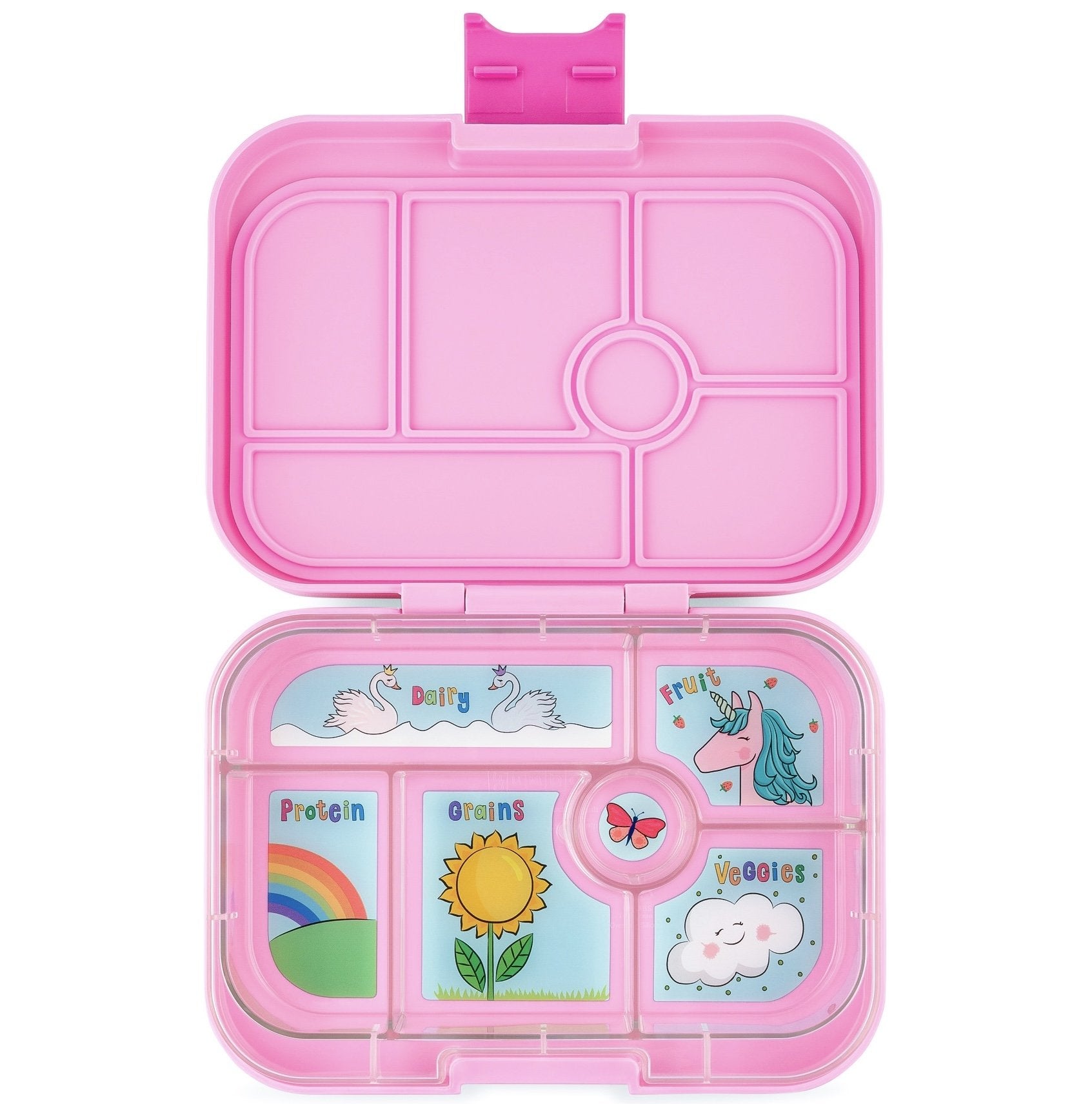 Yumbox Original Lunch Box Power Pink Unicorn Tray Great for Kids Cloud Co