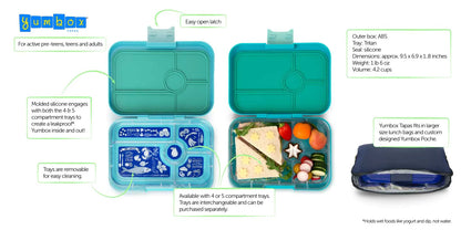 Yumbox Tapas 4 Compartment - True Blue - Shark